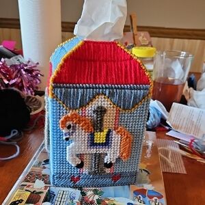 Handcrafted Carousel Horse Tissue Box Cover